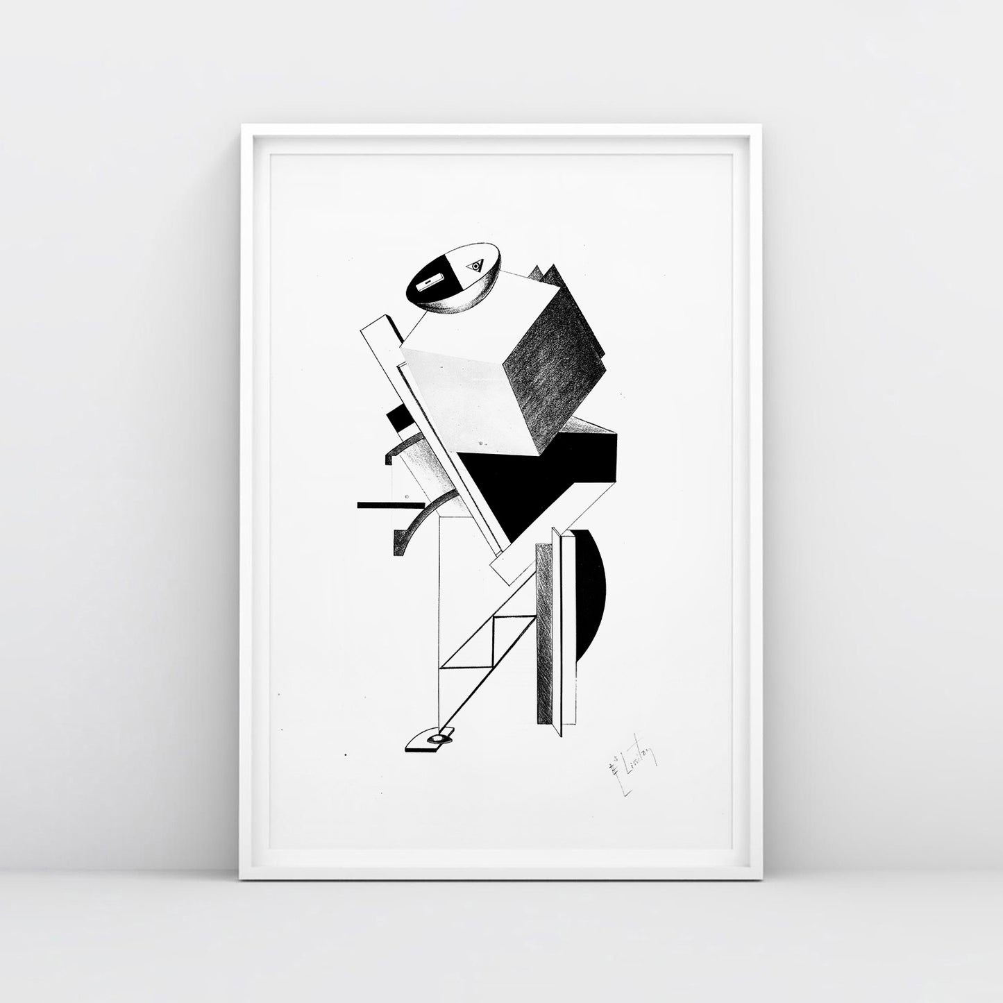 El Lissitzky poster Sentry No. 3, Victory Over the Sun, 1923 Constructivism geometric lithograph print, Russian Avant Garde art 62x91cm. www.artsoviet.com