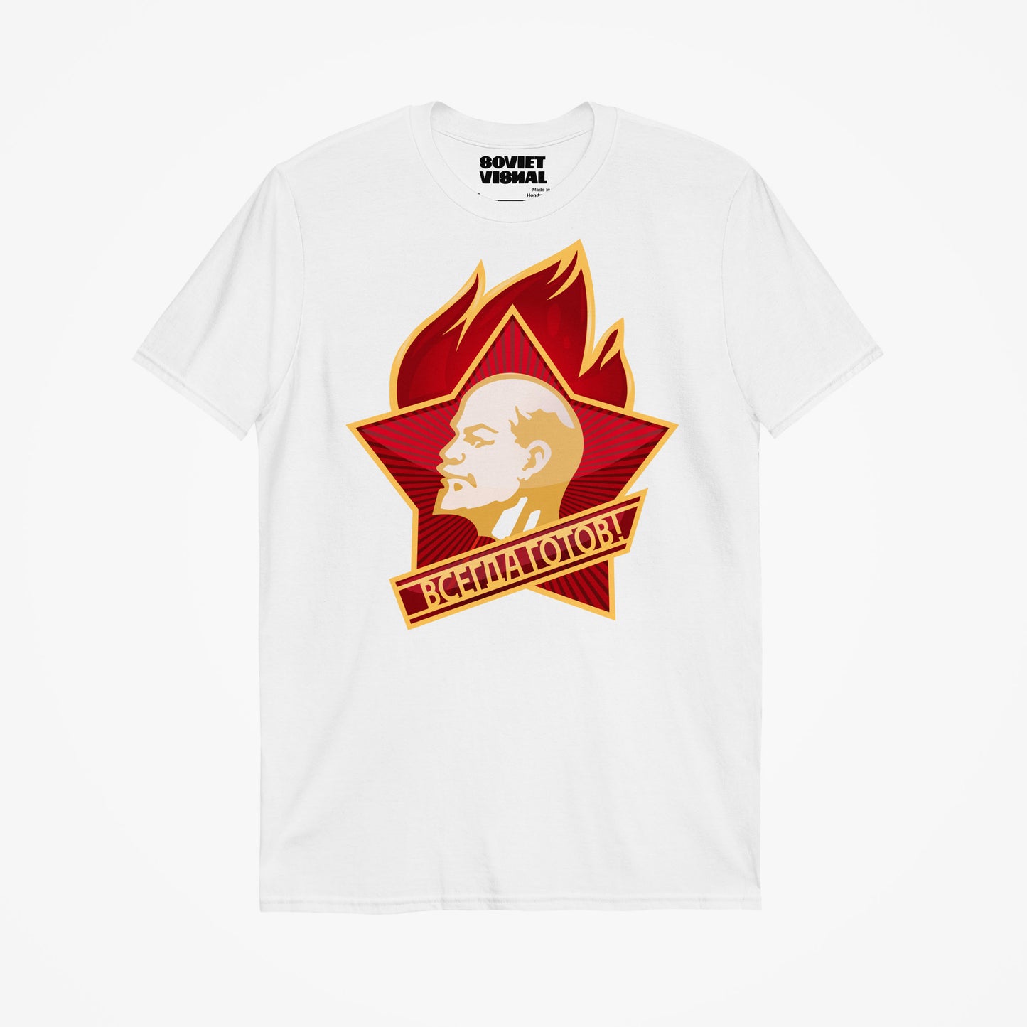 Be Ready! Soviet Pioneer white unisex T-Shirt with Lenin