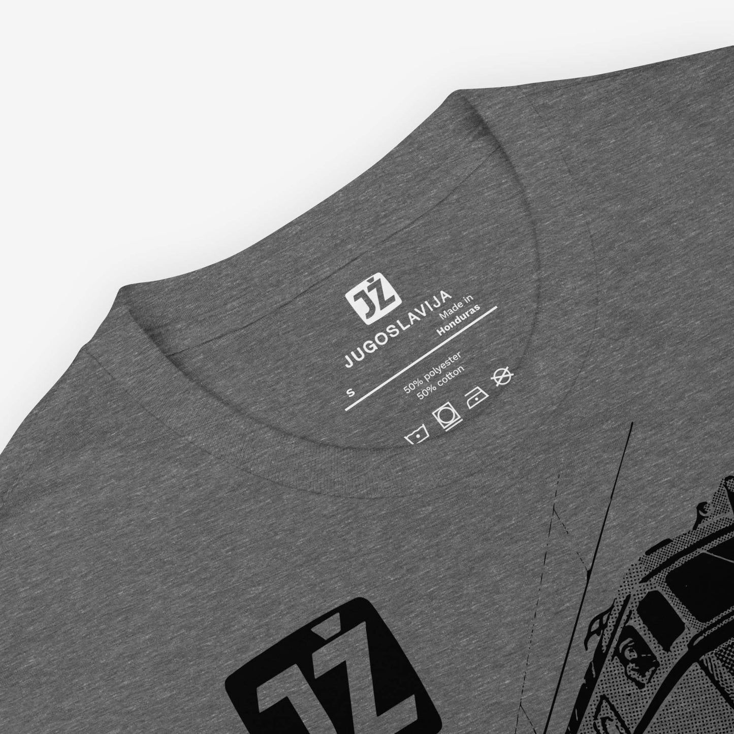 Beograd-Bar Yugoslavia JŽ railway T-shirt featuring historic train logo.