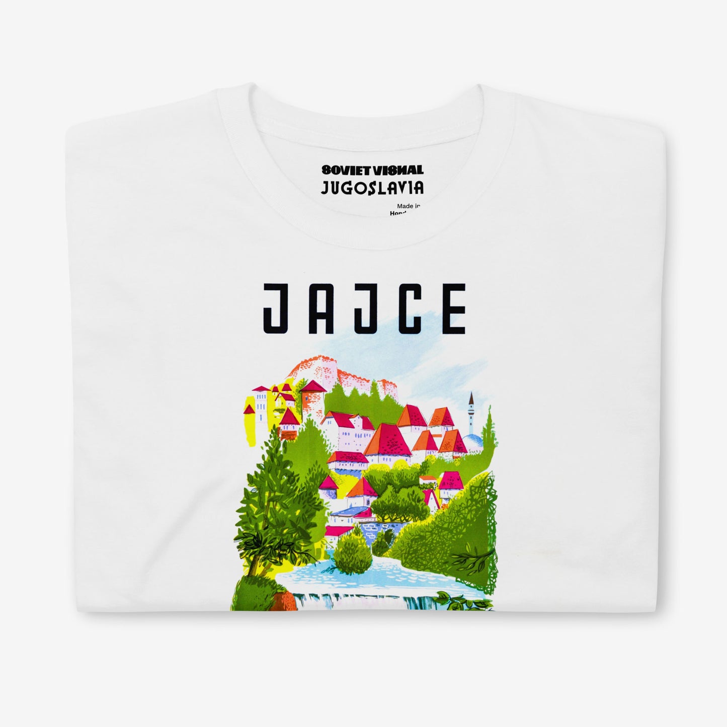 Jajce Yugoslavia travel T-shirt – Pliva Waterfall Bosnia retro vintage tee