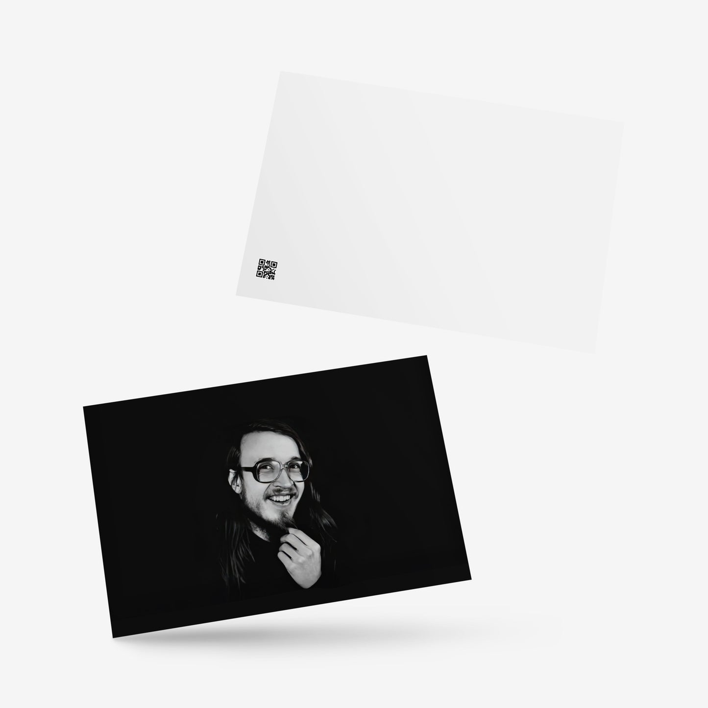 Postcard featuring a rare smiling photo of Egor Letov, frontman of Grazhdanskaya Oborona.