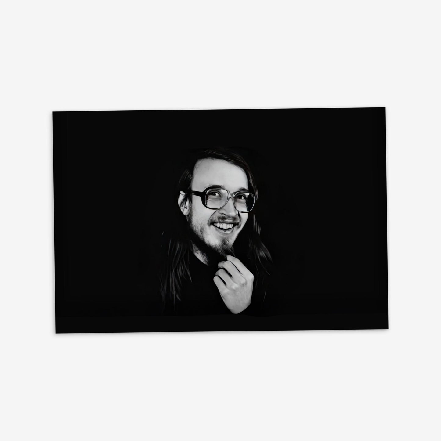 Postcard featuring a rare smiling photo of Egor Letov, frontman of Grazhdanskaya Oborona.