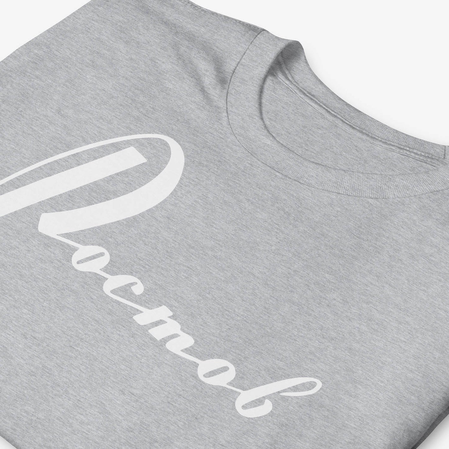 Minimalist Cyrillic РОСТОВ T-shirt design with small ROSTOV label outside back neck, tribute to Russian city