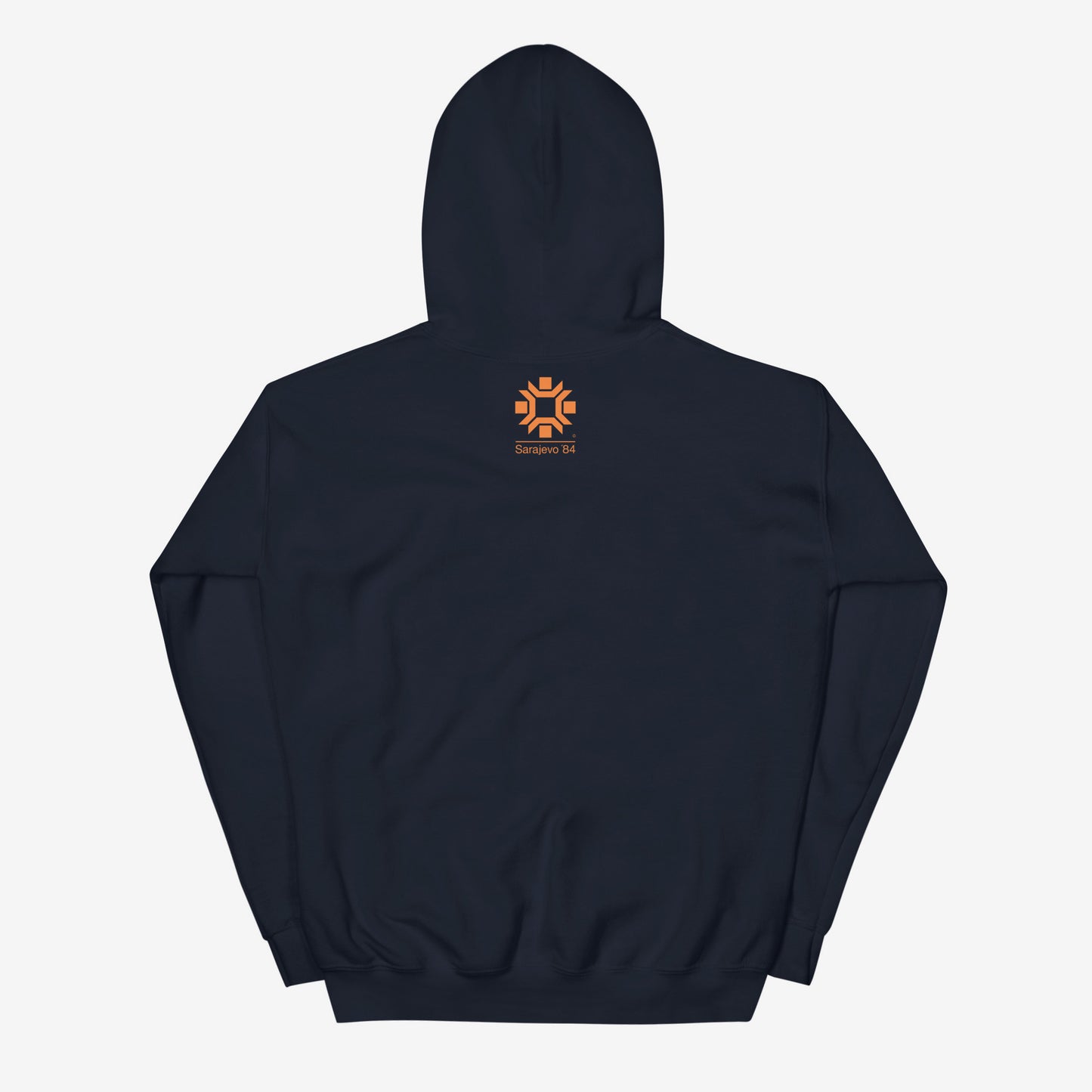 Sarajevo 1984 Winter Olympics hoodie featuring the official Olympic logo.