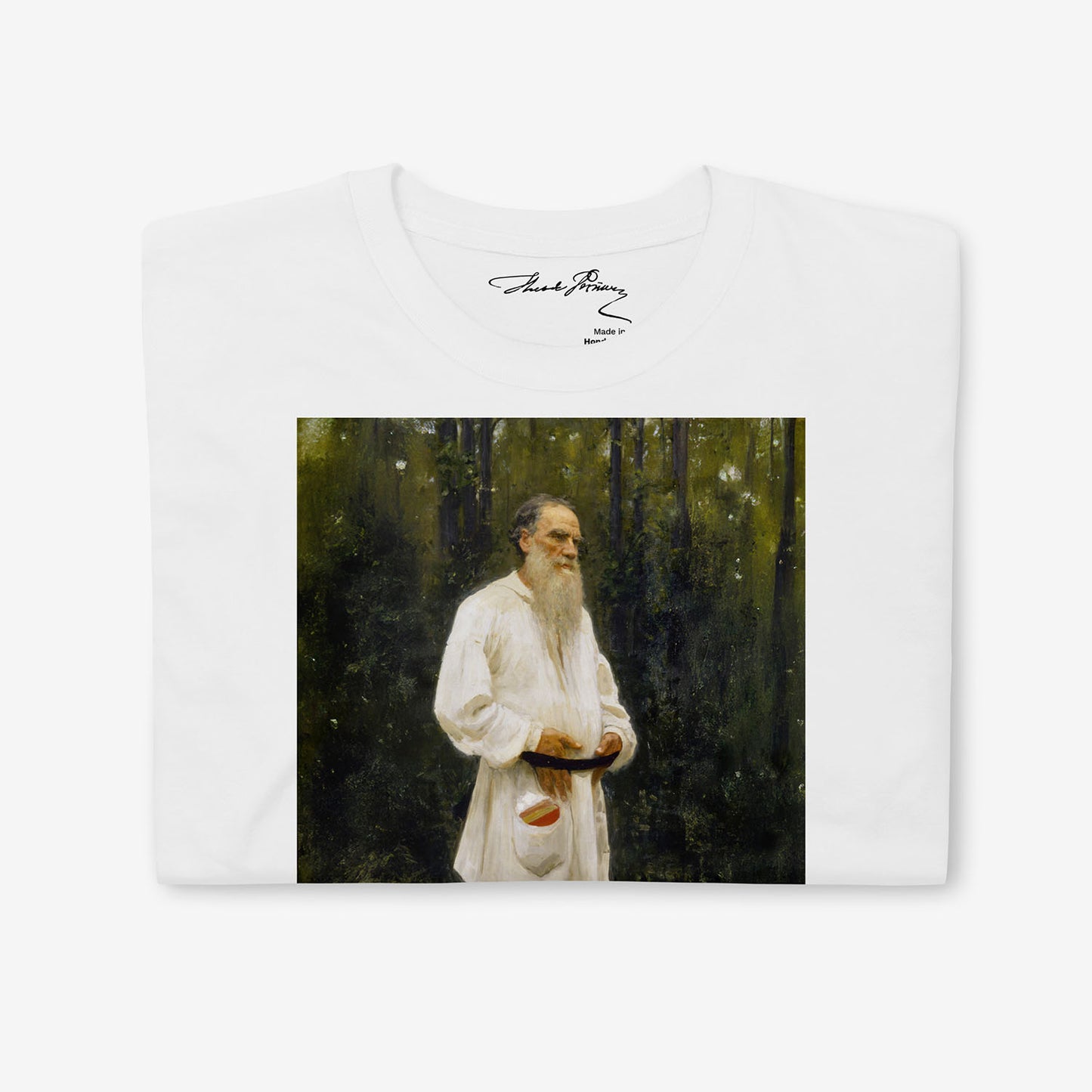 Barefoot Leo Tolstoy in forest by Ilya Repin Tee