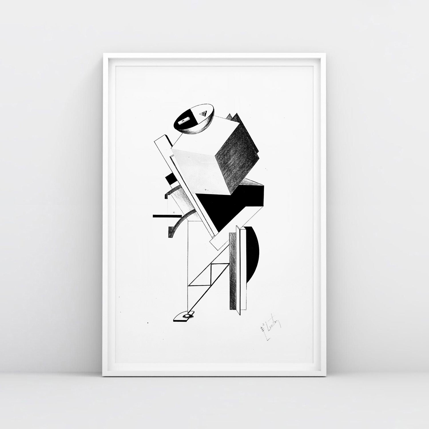 El Lissitzky poster Sentry No. 3, Victory Over the Sun, 1923 Constructivism geometric lithograph print, Russian Avant Garde art 62x91cm. www.artsoviet.com