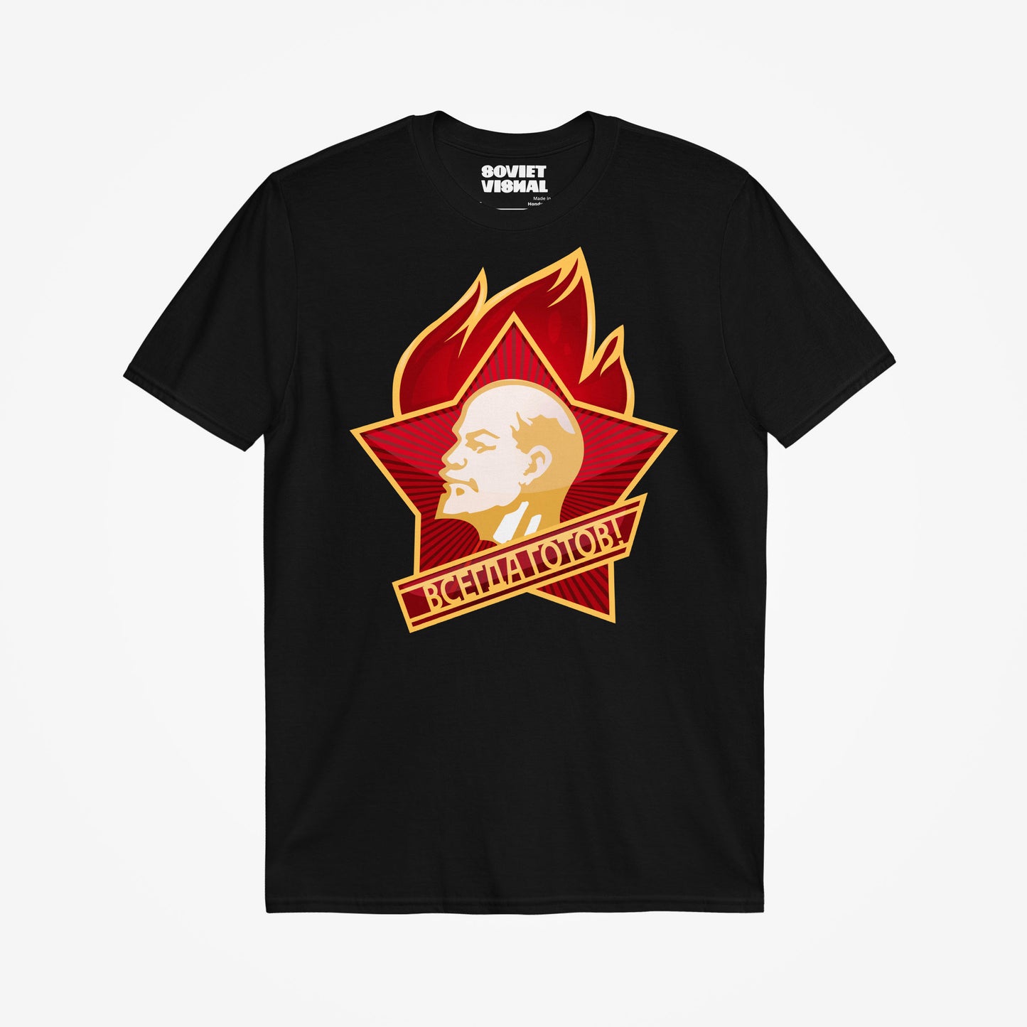 Be Ready! Soviet Pioneer black unisex T-Shirt with Lenin