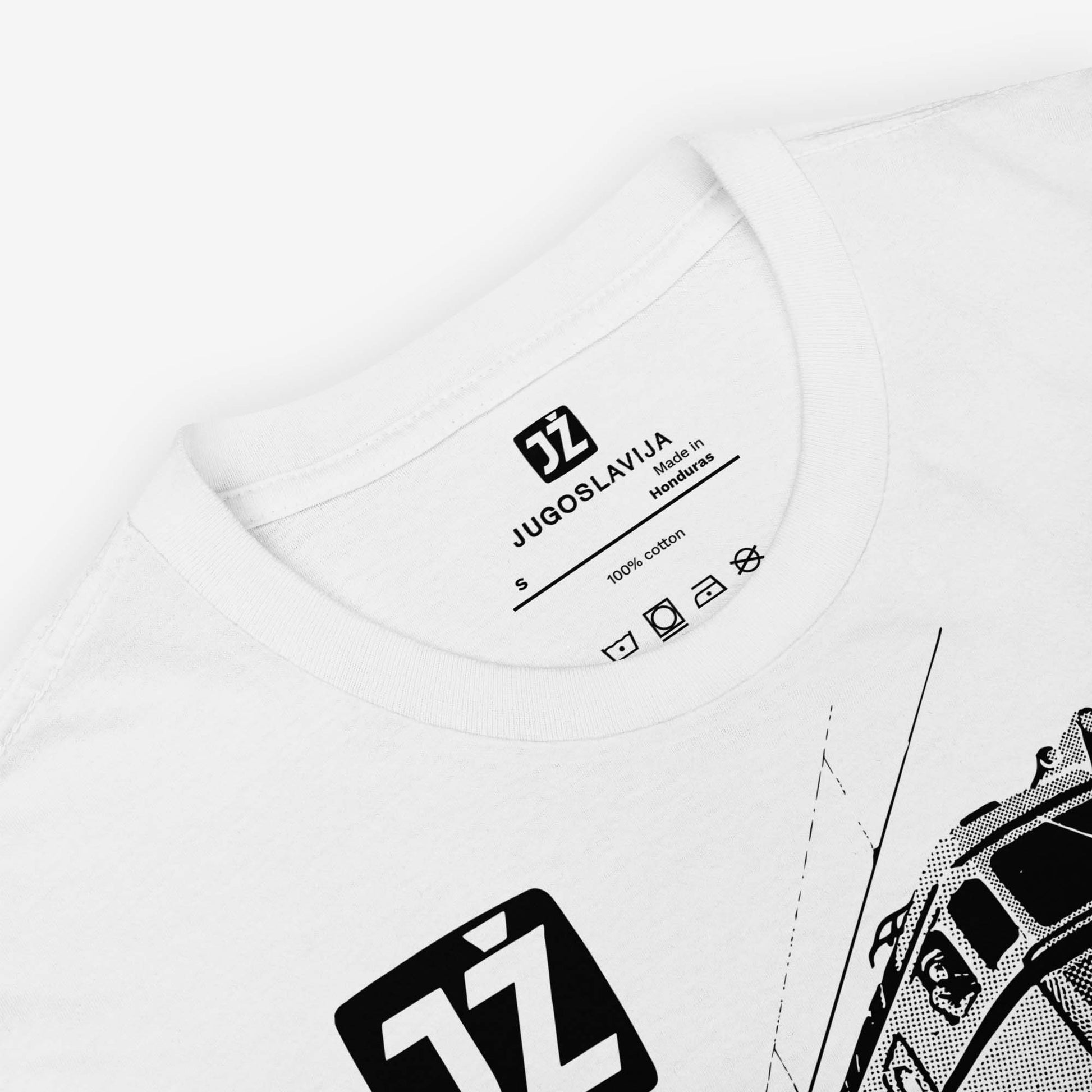 Beograd-Bar Yugoslavia JŽ railway T-shirt featuring historic train logo.