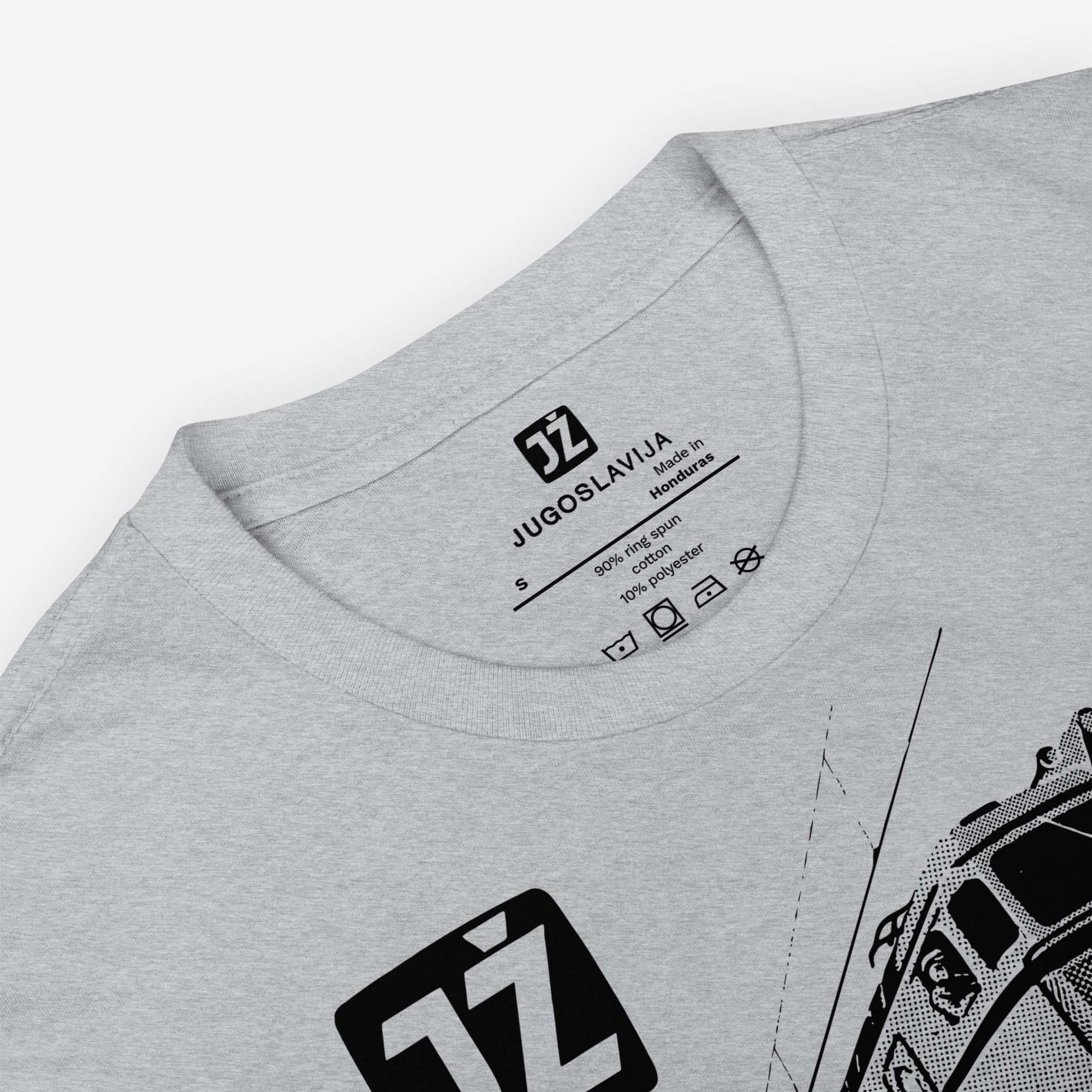 Beograd-Bar Yugoslavia JŽ railway T-shirt featuring historic train logo.