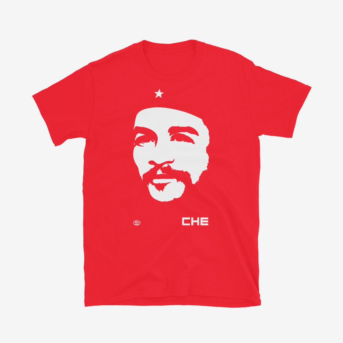 Iconic Che Guevara 1983 Soviet poster on red unisex T-shirt – archival print