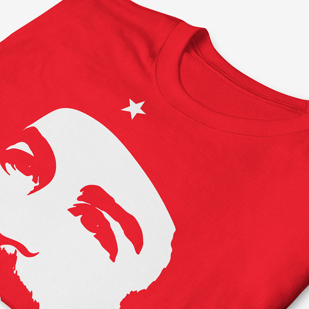 Iconic Che Guevara 1983 Soviet poster on red unisex T-shirt – archival print