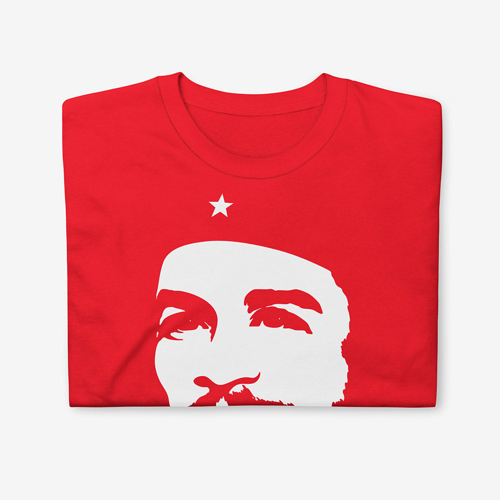 Iconic Che Guevara 1983 Soviet poster on red unisex T-shirt – archival print