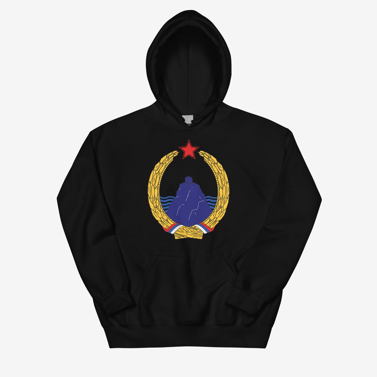 Hoodie featuring the Coat of Arms of the Socialist Republic of Montenegro (1963–1974).