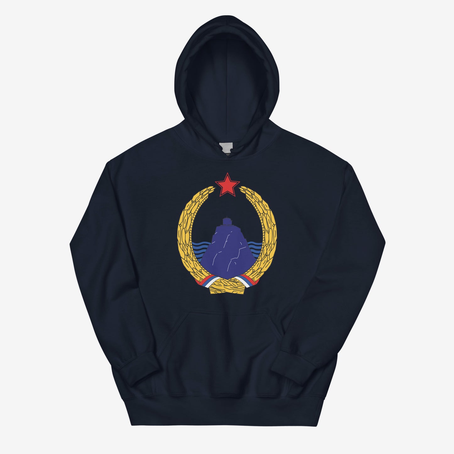 Hoodie featuring the Coat of Arms of the Socialist Republic of Montenegro (1963–1974).