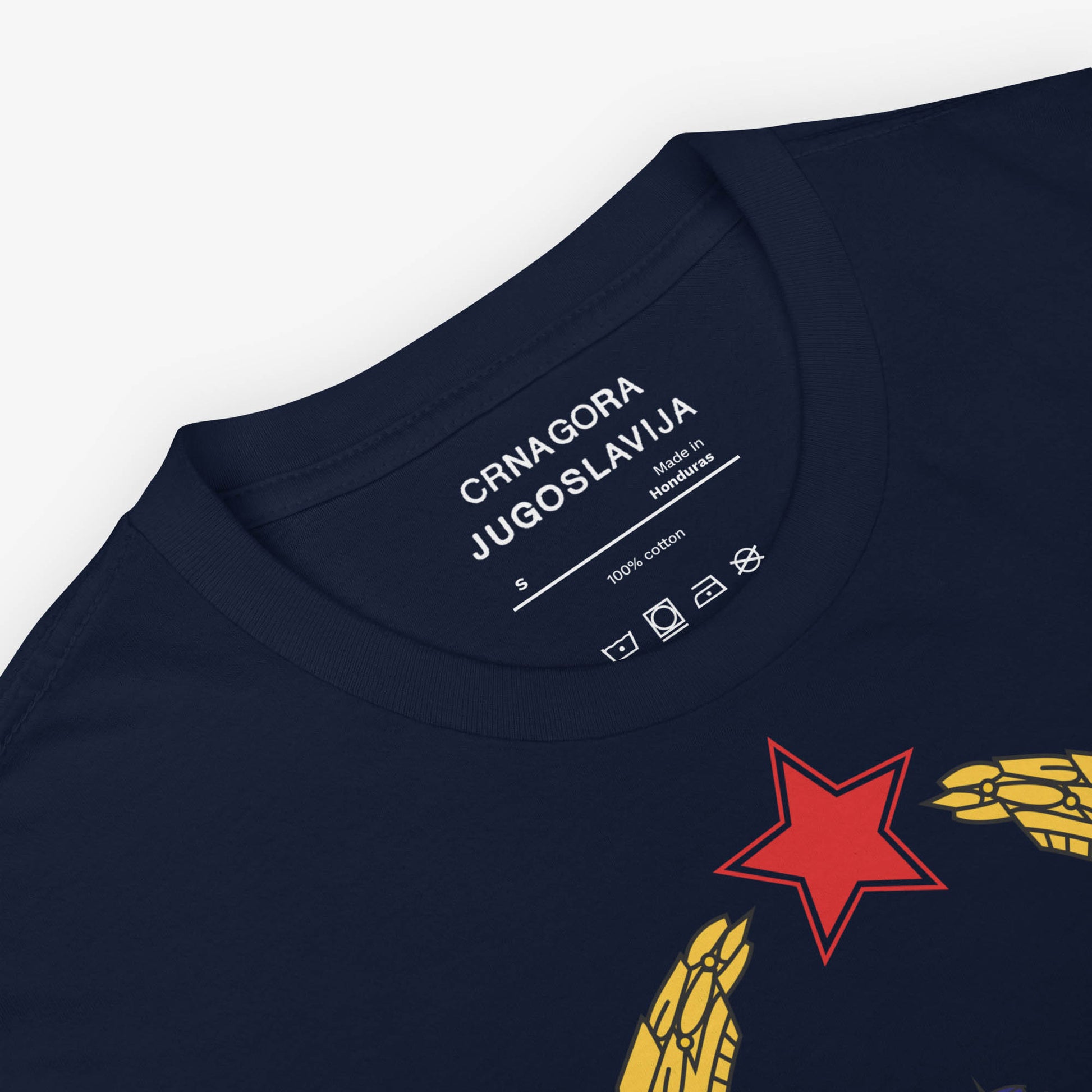 T-shirt featuring the Coat of Arms of the Socialist Republic of Montenegro (1963–1974).