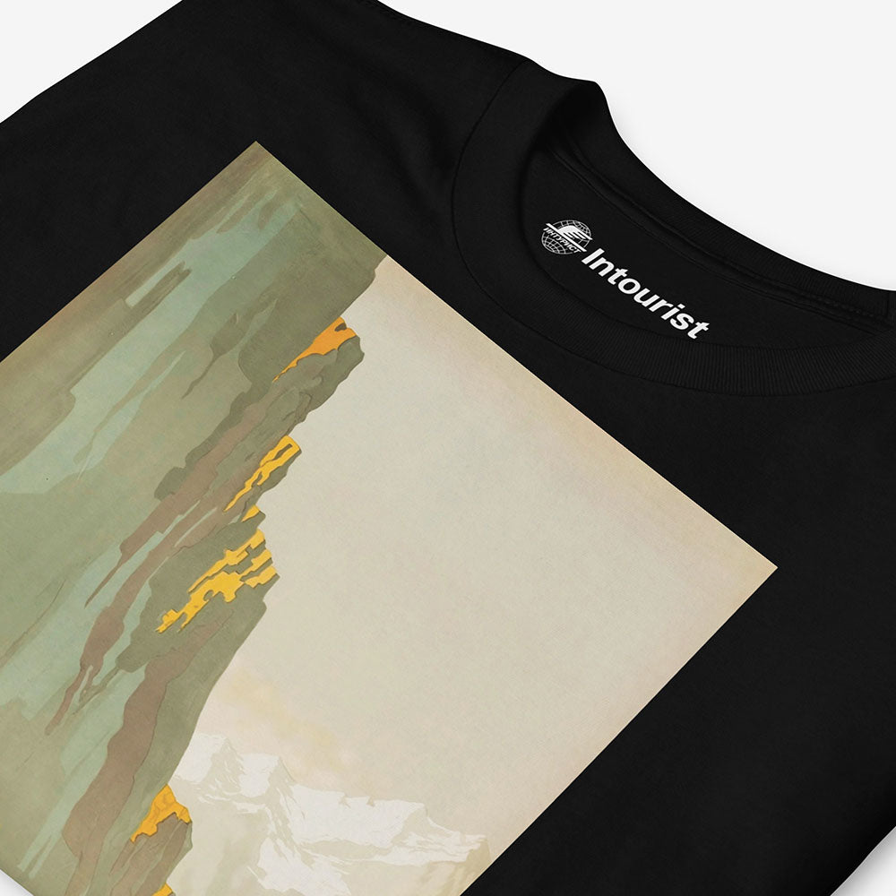 Georgian Military Highway T-shirt by Zhitomirsky, 1939 Soviet poster art print on unisex cotton shirt