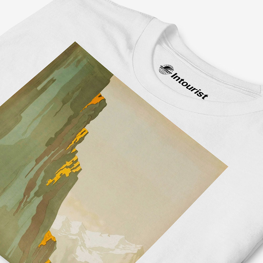 Georgian Military Highway T-shirt by Zhitomirsky, 1939 Soviet poster art print on unisex cotton shirt