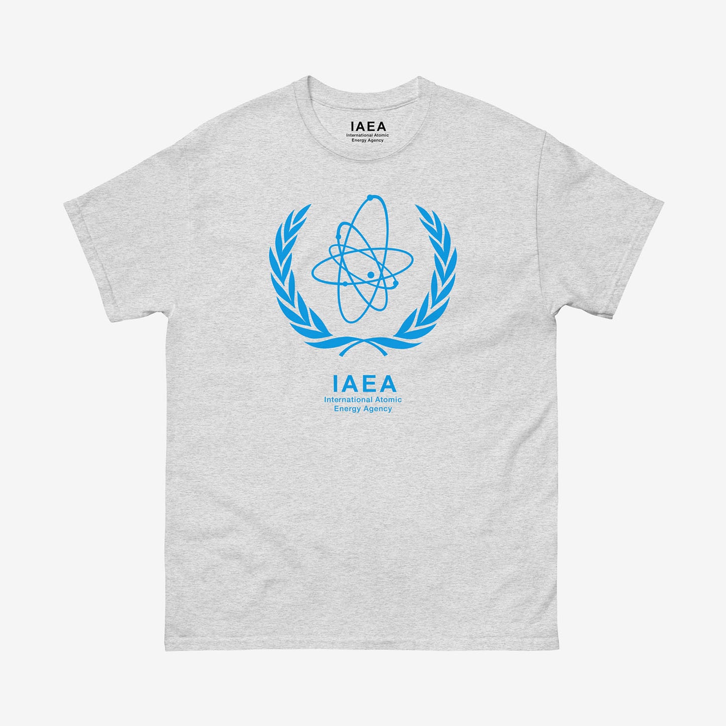 Official IAEA t-shirt, International Atomic Energy Agency logo shirt, official MAGATE (МАГАТЭ) merchandise, nuclear science apparel, atomic symbol tee