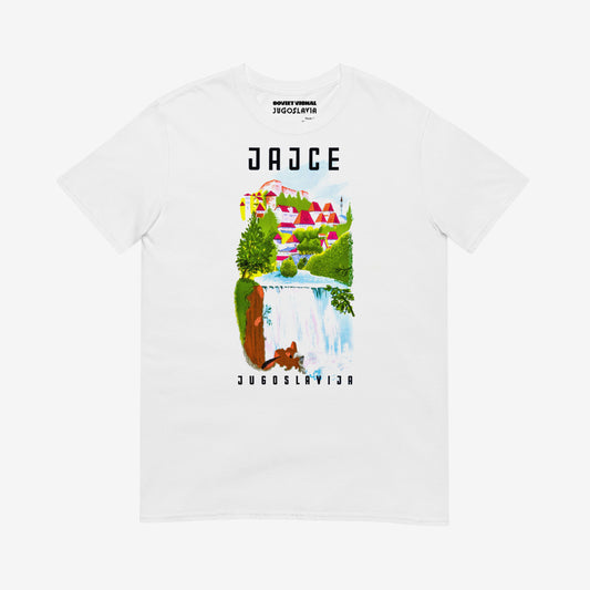 Jajce Yugoslavia travel T-shirt – Pliva Waterfall Bosnia retro vintage tee
