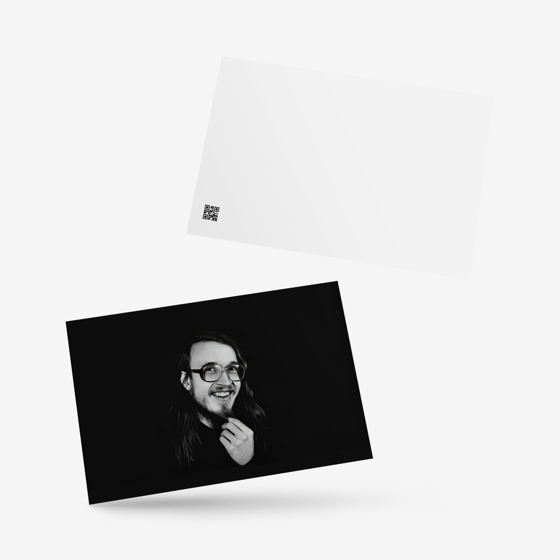 Postcard featuring a rare smiling photo of Egor Letov, frontman of Grazhdanskaya Oborona.