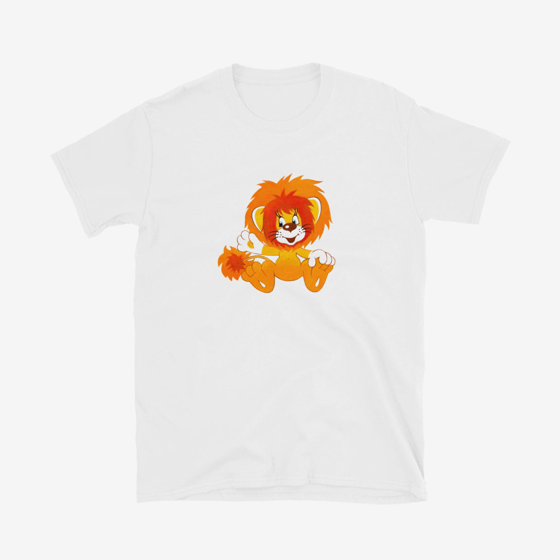Retro Soviet cartoon Львёнок white Shirt – lion cub character from USSR animation