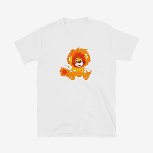 Retro Soviet cartoon Львёнок white Shirt – lion cub character from USSR animation