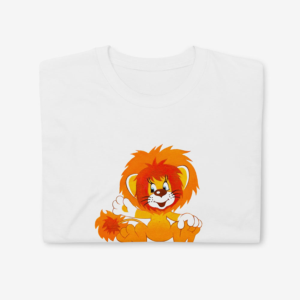 Retro Soviet cartoon Львёнок white Shirt – lion cub character from USSR animation