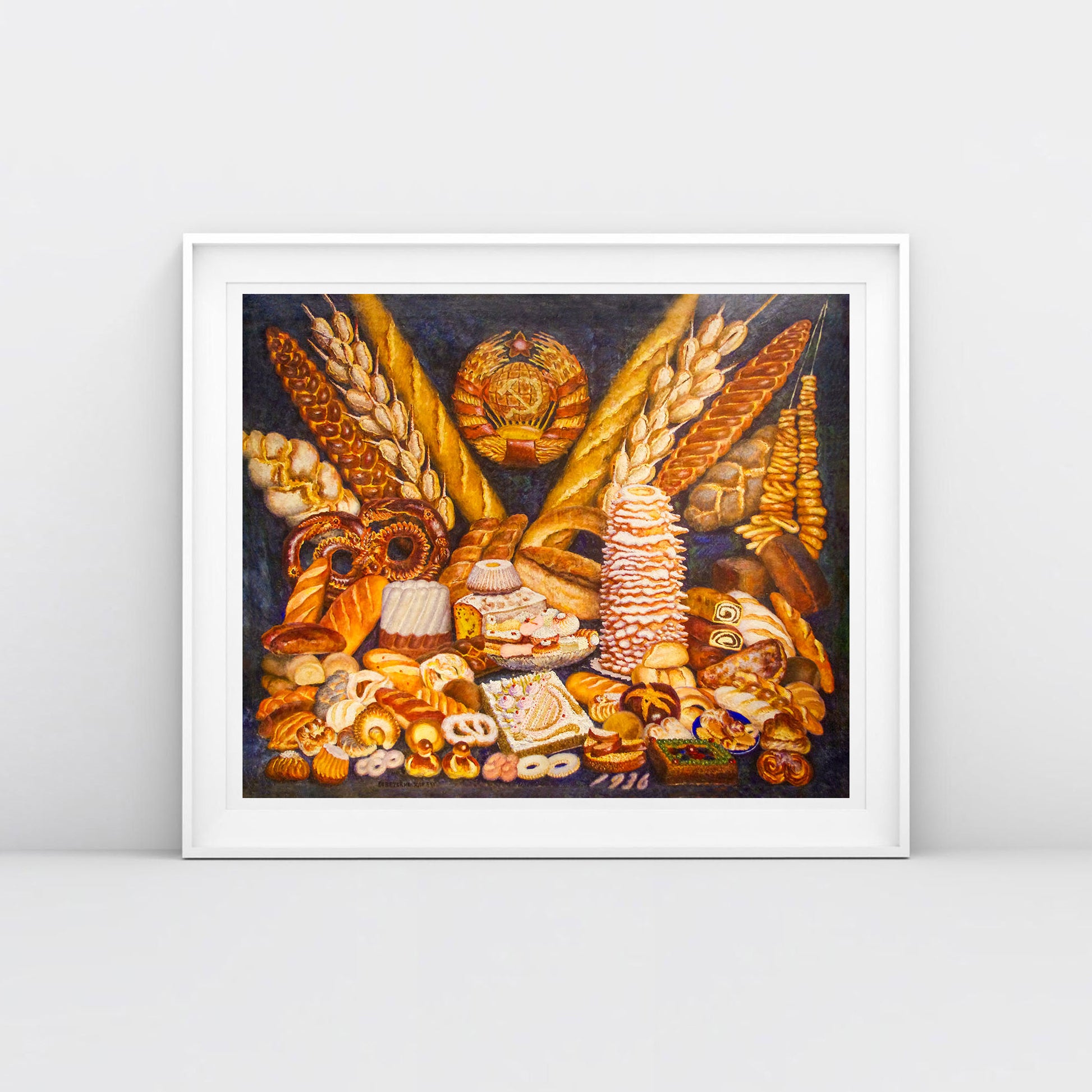 Vintage Soviet Art Poster - "Bread" by Ilya Mashkov - Rare USSR Still-Life Painting