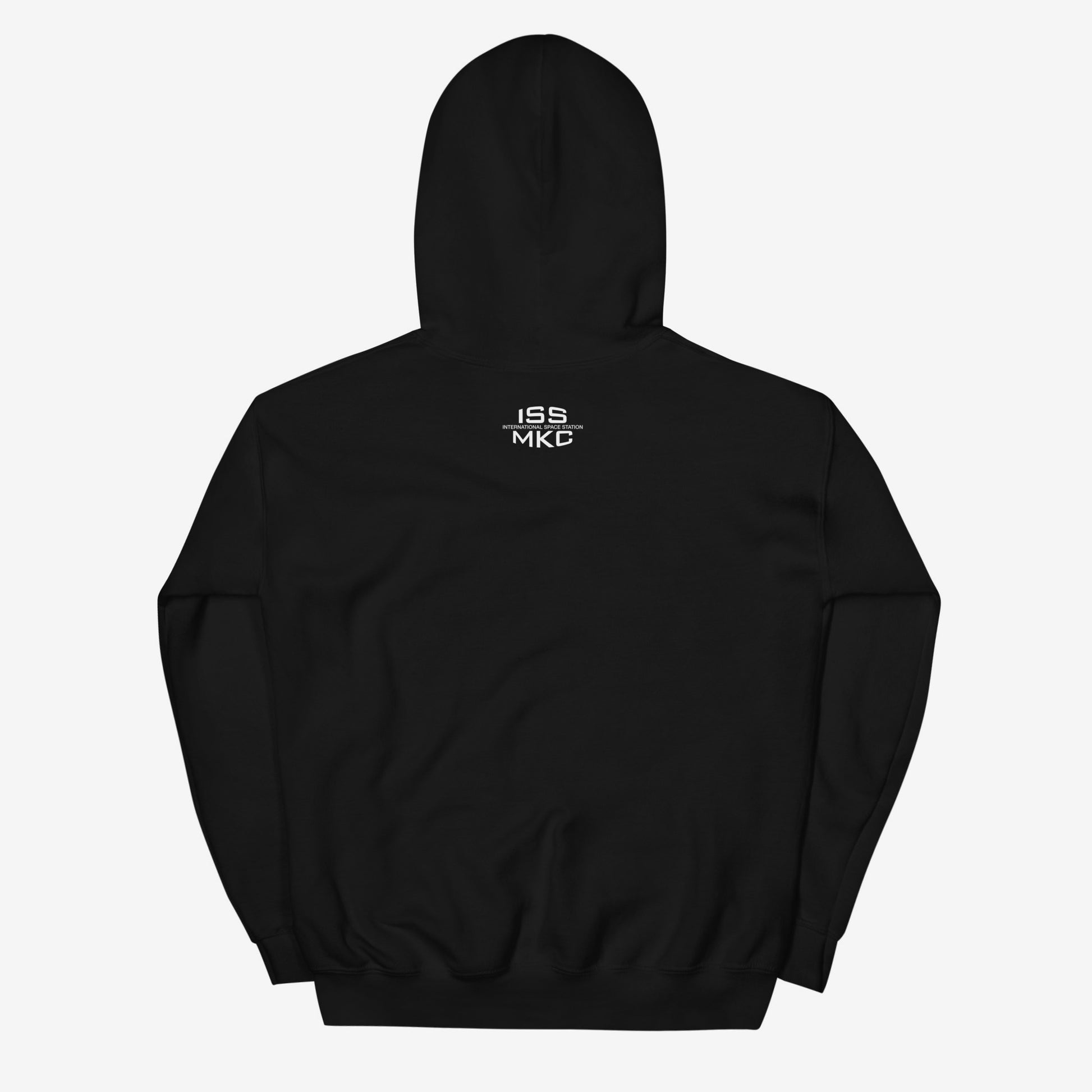 Unisex hoodie featuring ISS Expedition 14 (2006–2007) patch and МКС logo, inspired by Russian space missions