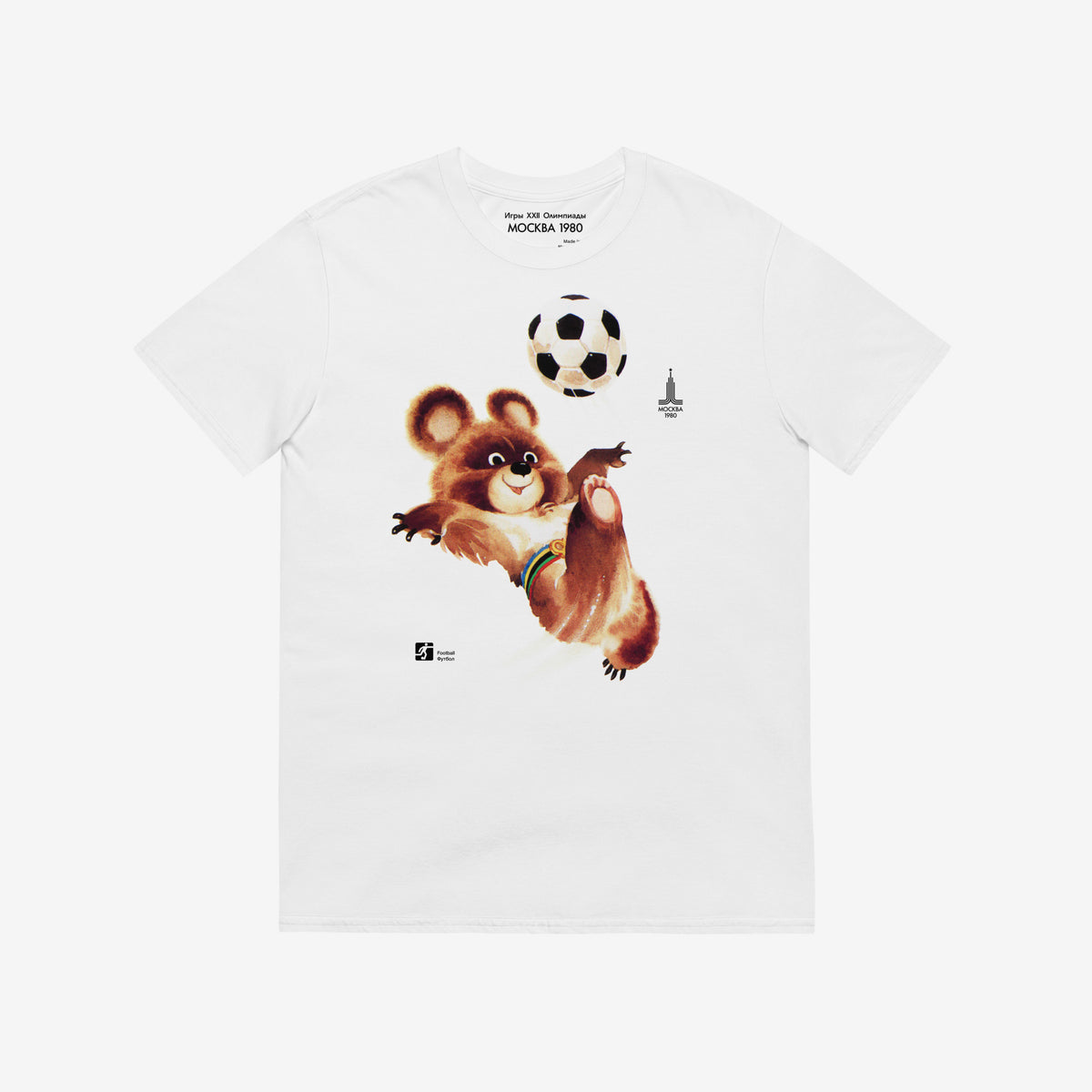Original Moscow 1980 bear mascot Misha football white unisex T-Shirt