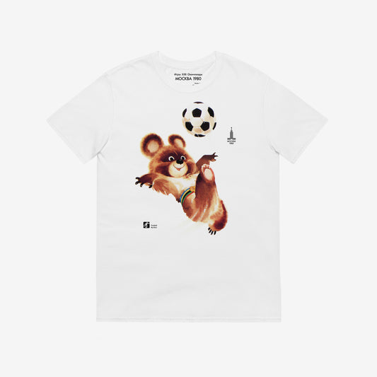 Original Moscow 1980 bear mascot Misha football white unisex T-Shirt