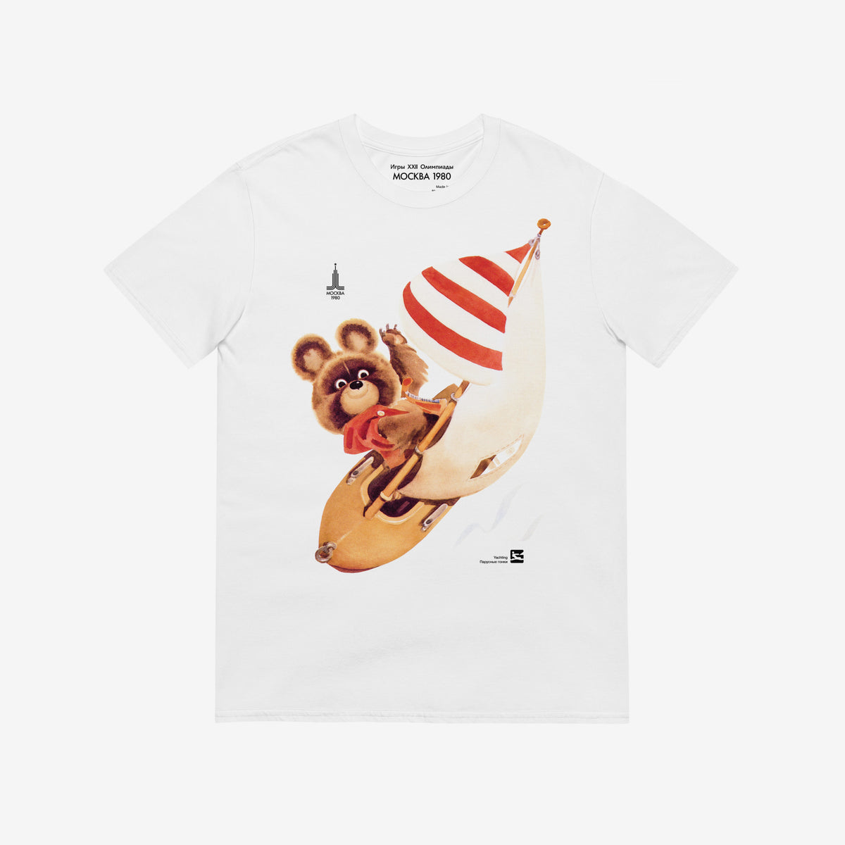 Original Soviet Moscow 1980 bear mascot Misha yachting white unisex T-Shirt