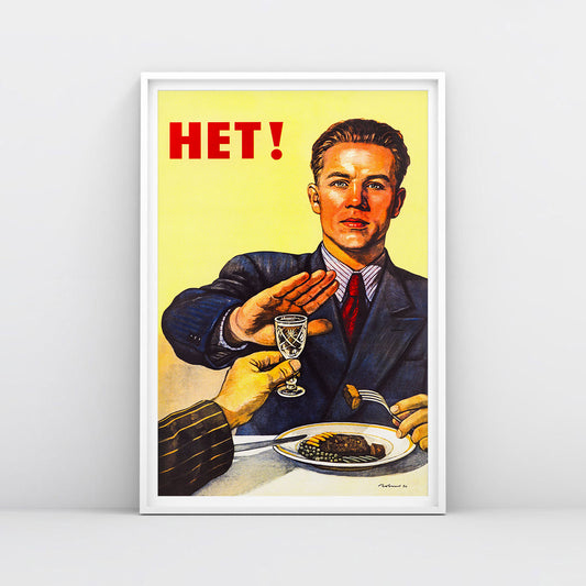 Viktor Govorkov poster “НЕТ!” 1954 Anti-Alcohol Propaganda Nyet Vodka Soviet Vintage Art Museum Quality Print. www.artsoviet.com