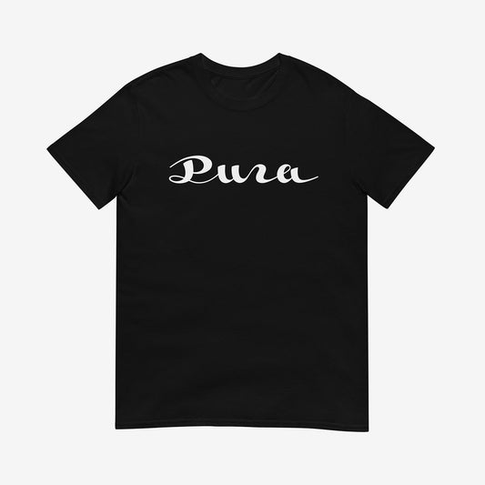 Minimalist Cyrillic Рига (Riga) T-shirt in Soviet-style typography, inspired by Latvian culture