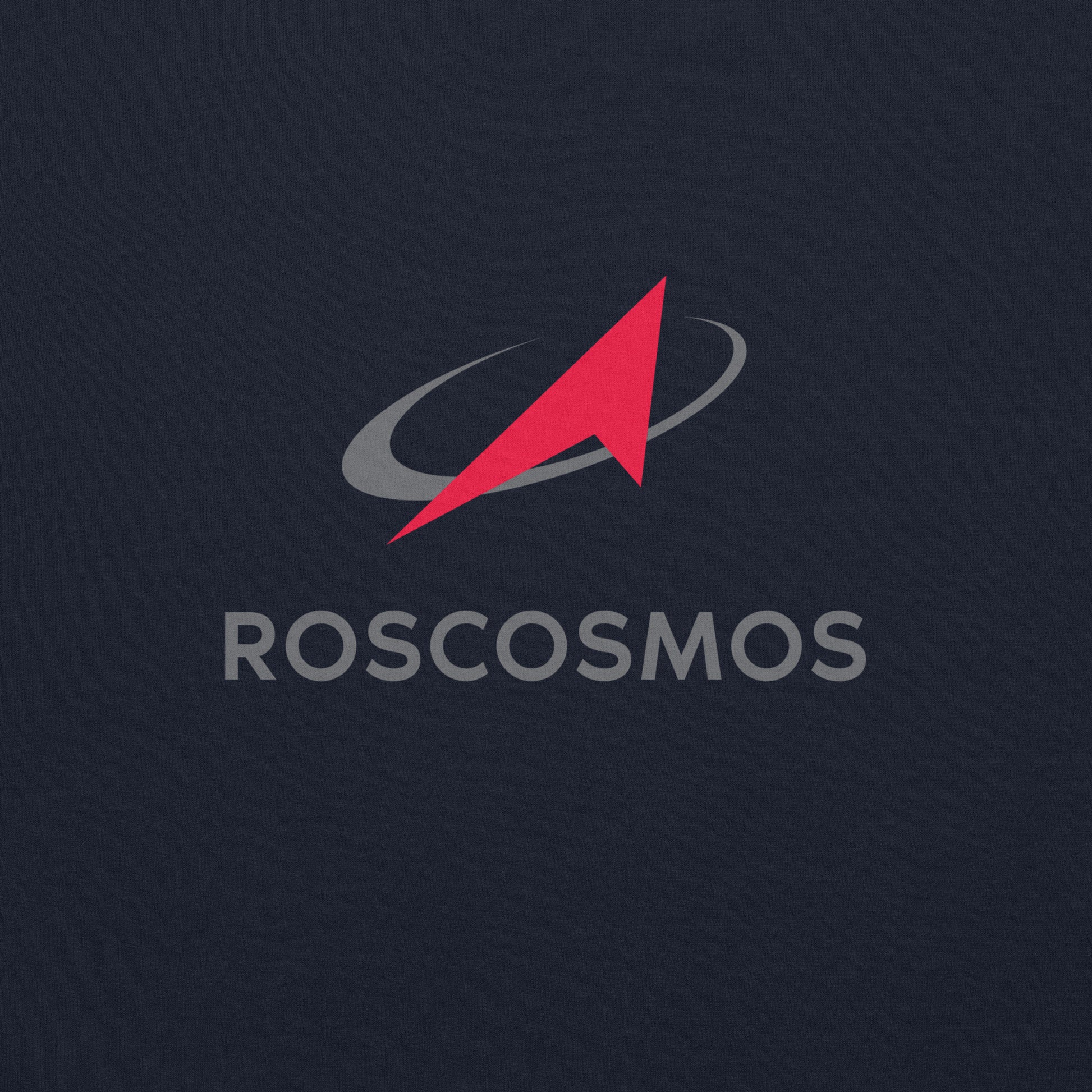 Roscosmos logo hoodie in navy, featuring the official emblem of Russia’s space agency. Ideal for space enthusiasts and Soviet space history fans. Front side print.