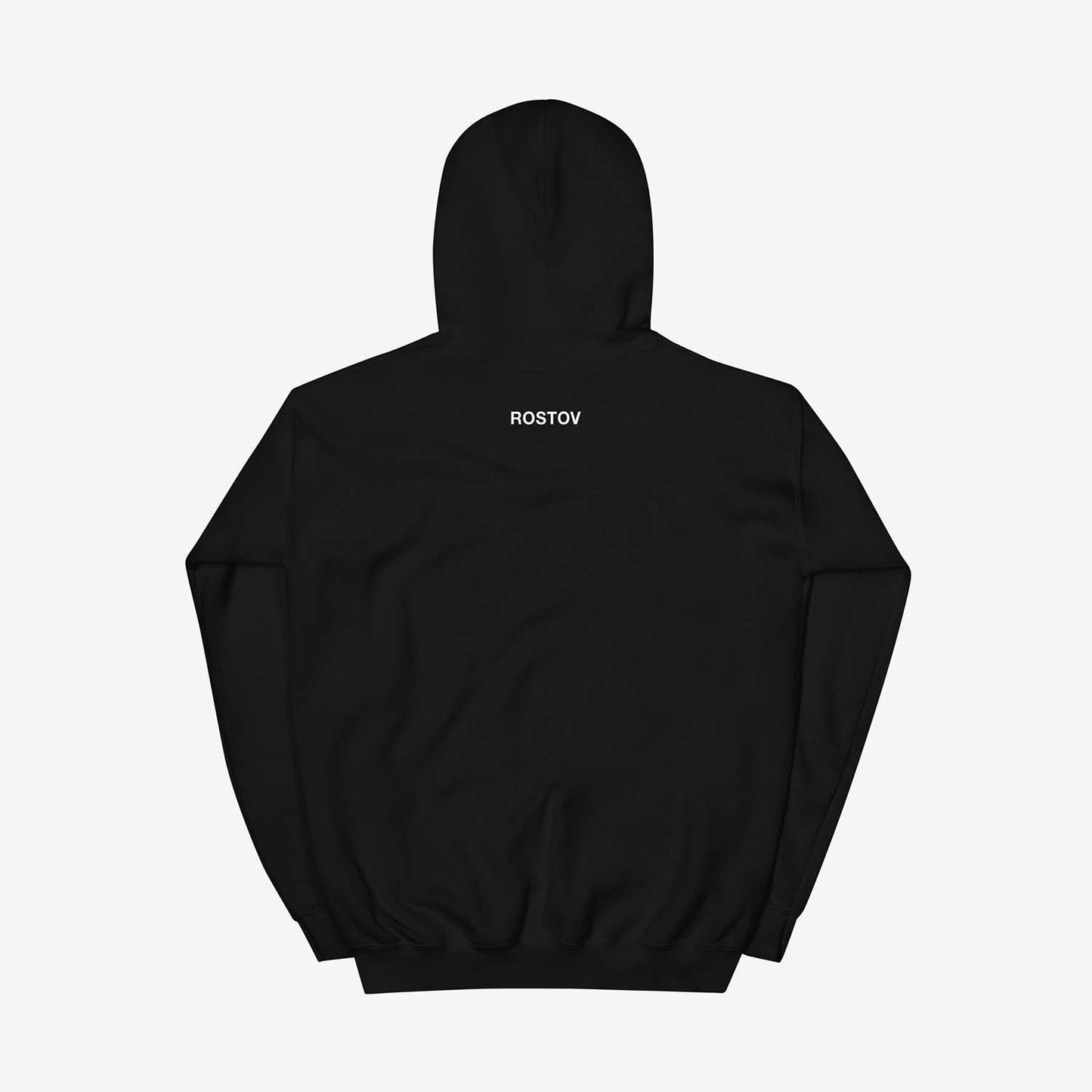 Minimalist РОСТОВ hoodie in Cyrillic with back neckline label ROSTOV city, Russian travel gift