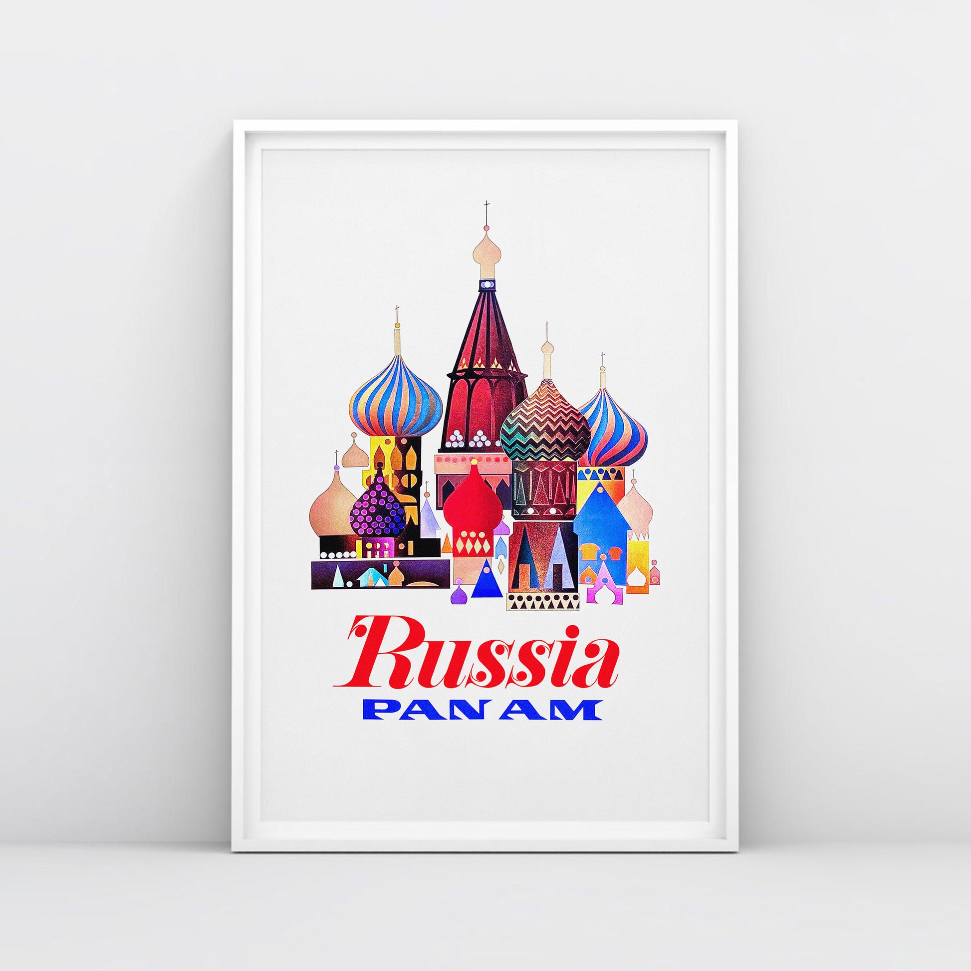 Vintage Pan Am Soviet Russia travel poster – St. Basil’s Cathedral, Moscow