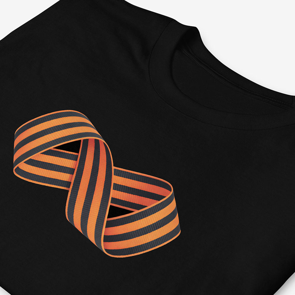 T-shirt with Saint George ribbon in an infinity loop – symbolising eternal Russian unity for 9 May Victory Day