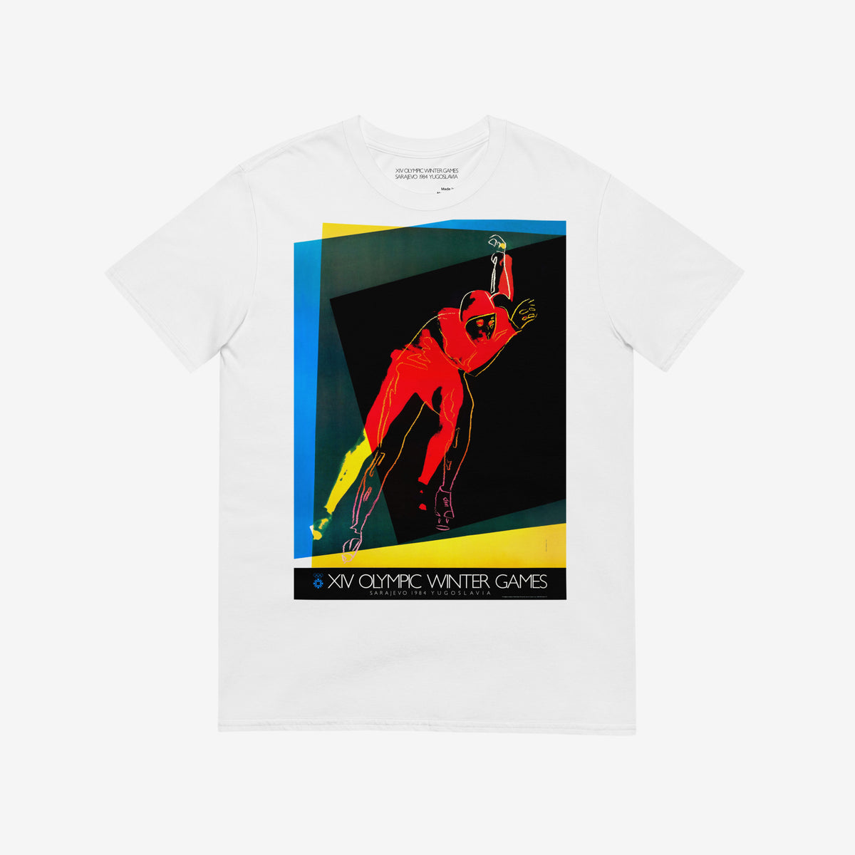 Official Sarajevo 1984 Yugoslavia Olympic Games art T-shirt by Andy Warhol