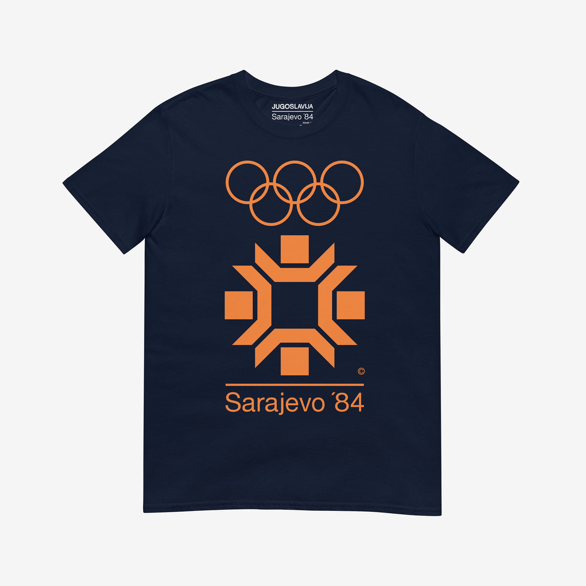 Navy unisex vintage Sarajevo 1984 Winter Sports logo T-shirt