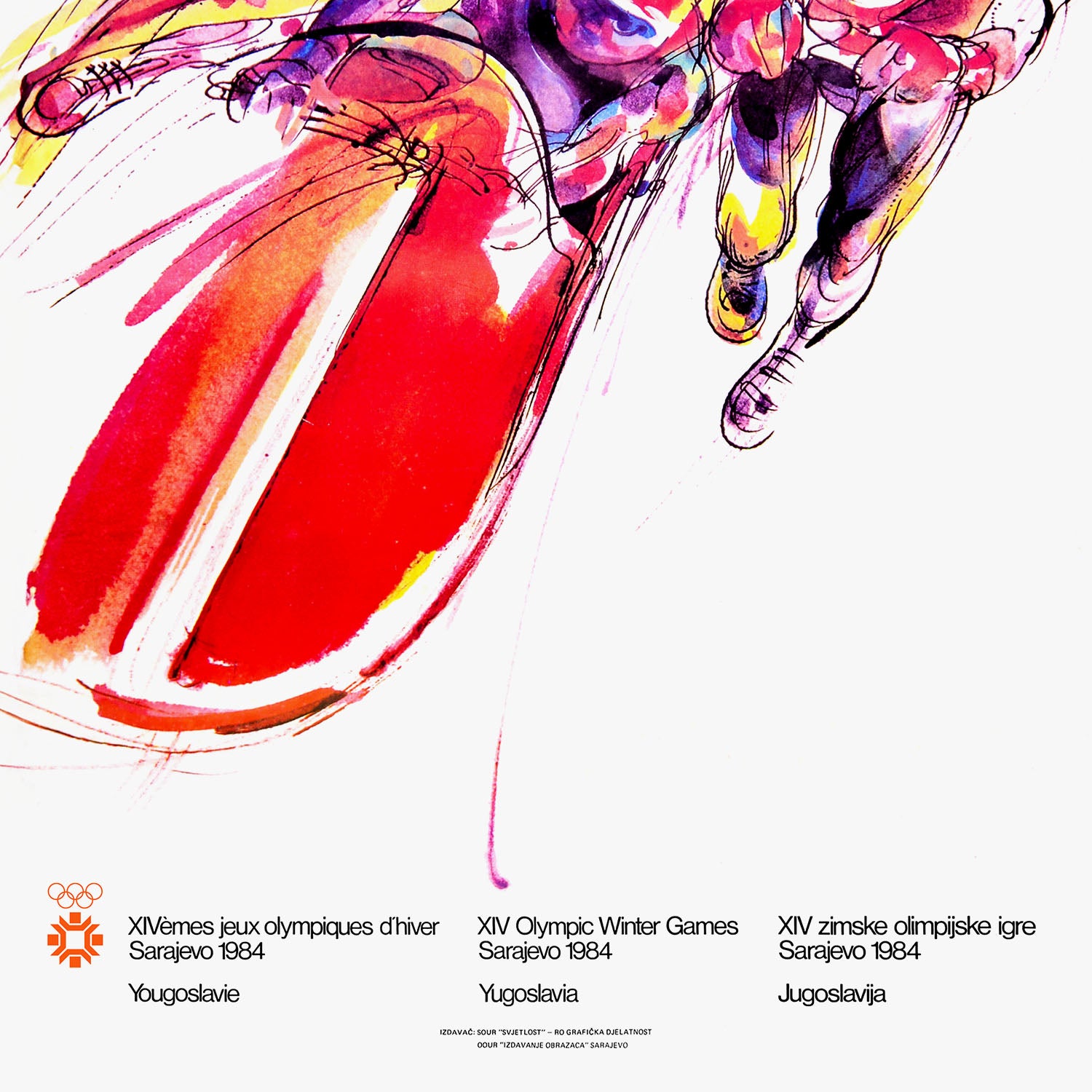 Bobsleigh Sarajevo 1984 Winter Olympics poster by Ismar Mujezinović – museum-quality print