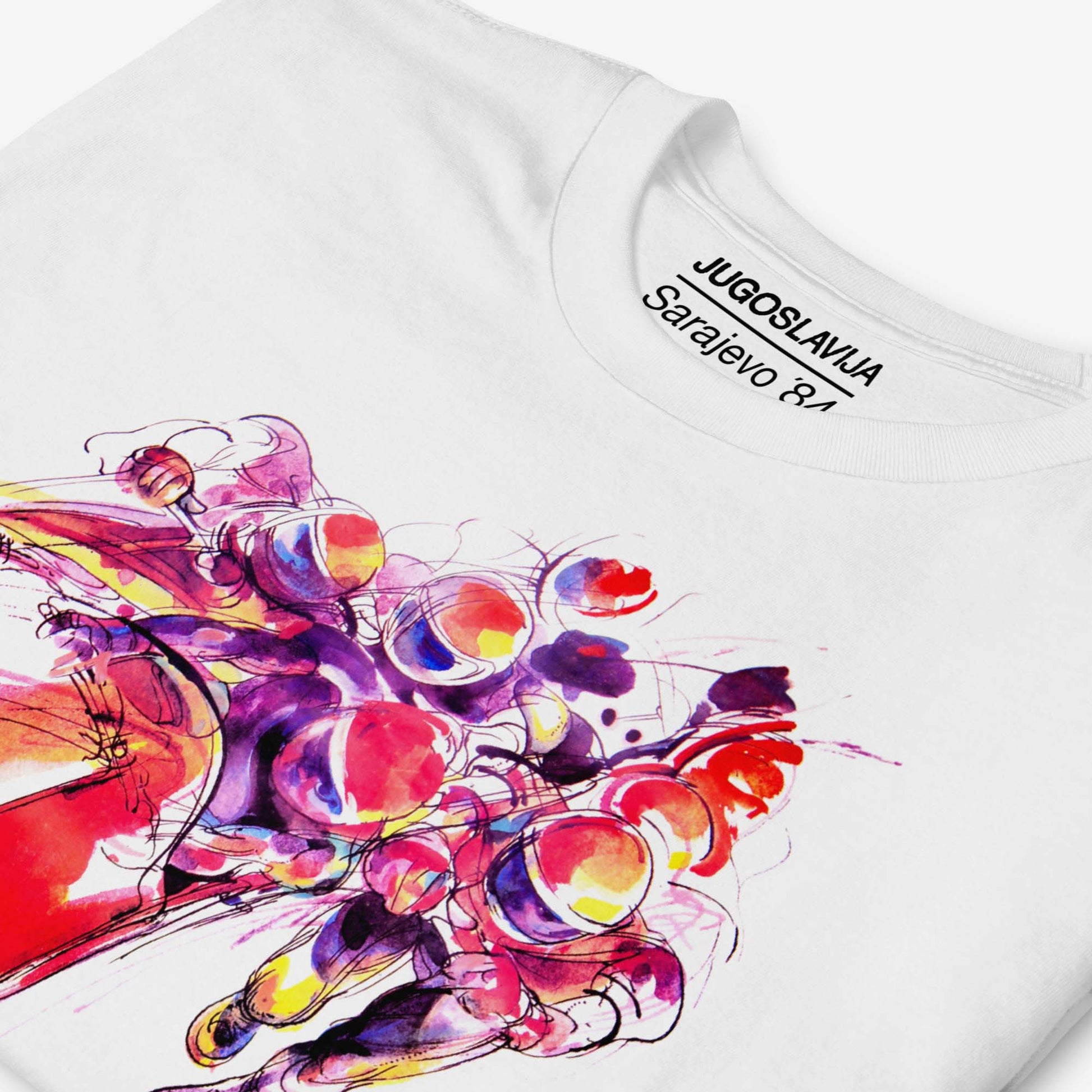 Bobsleigh Sarajevo 1984 Winter Olympics unisex T-shirt with artwork by Ismar Mujezinović