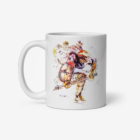 Hockey mug with Sarajevo 1984 Winter Olympics artwork by Ismar Mujezinović