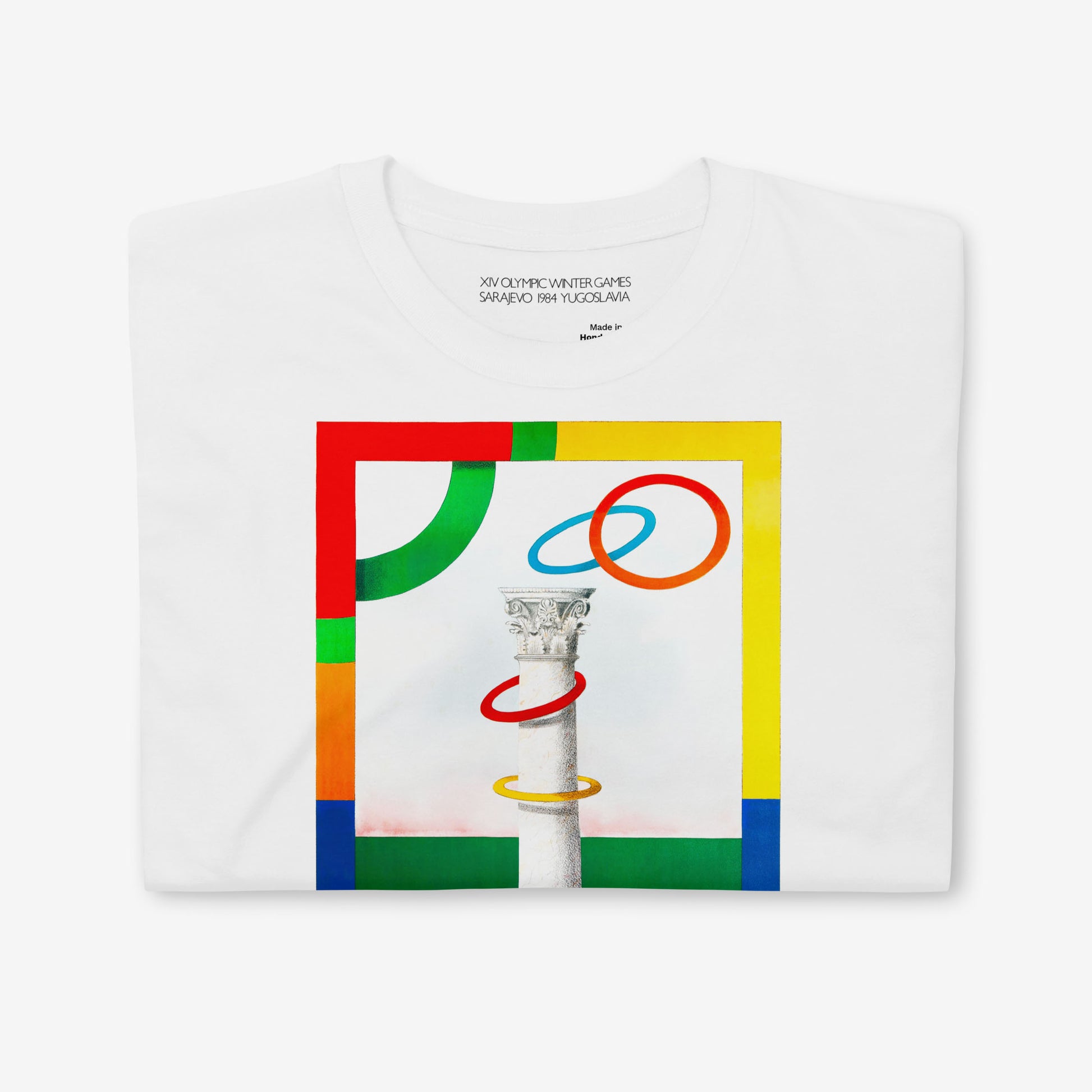 Unisex T-shirt with Milton Glaser’s official Sarajevo 1984 Olympic artwork