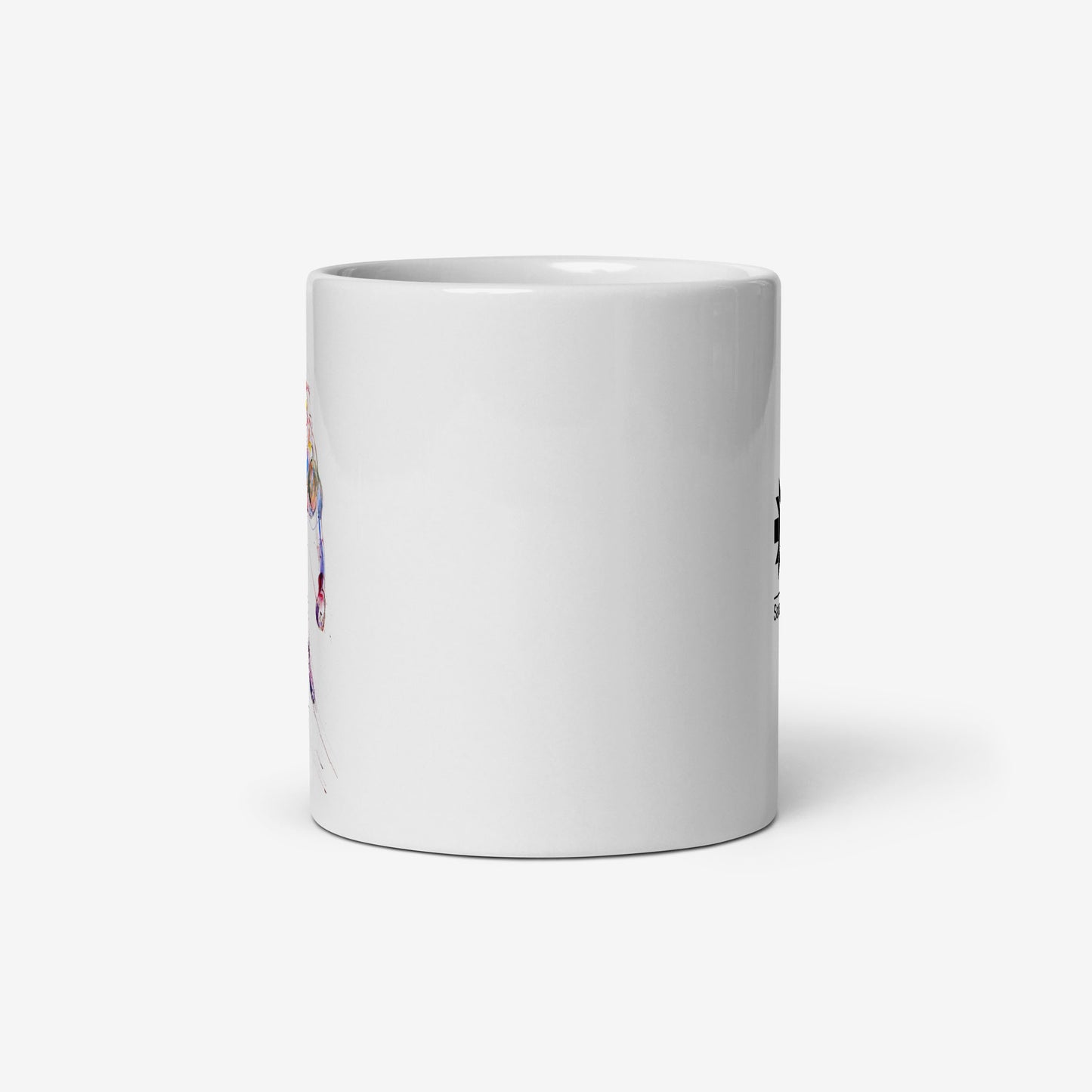 Skiing Olympic mug with Sarajevo 1984 artwork by Ismar Mujezinović