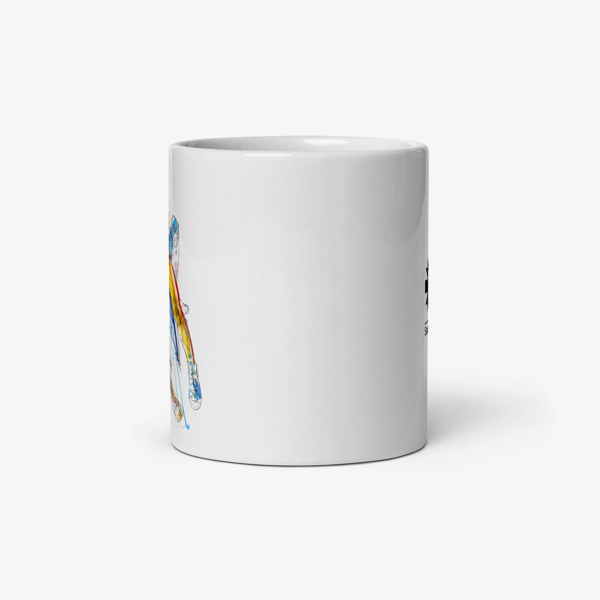 Mug with Sarajevo 1984 Olympic sledding artwork by Ismar Mujezinović