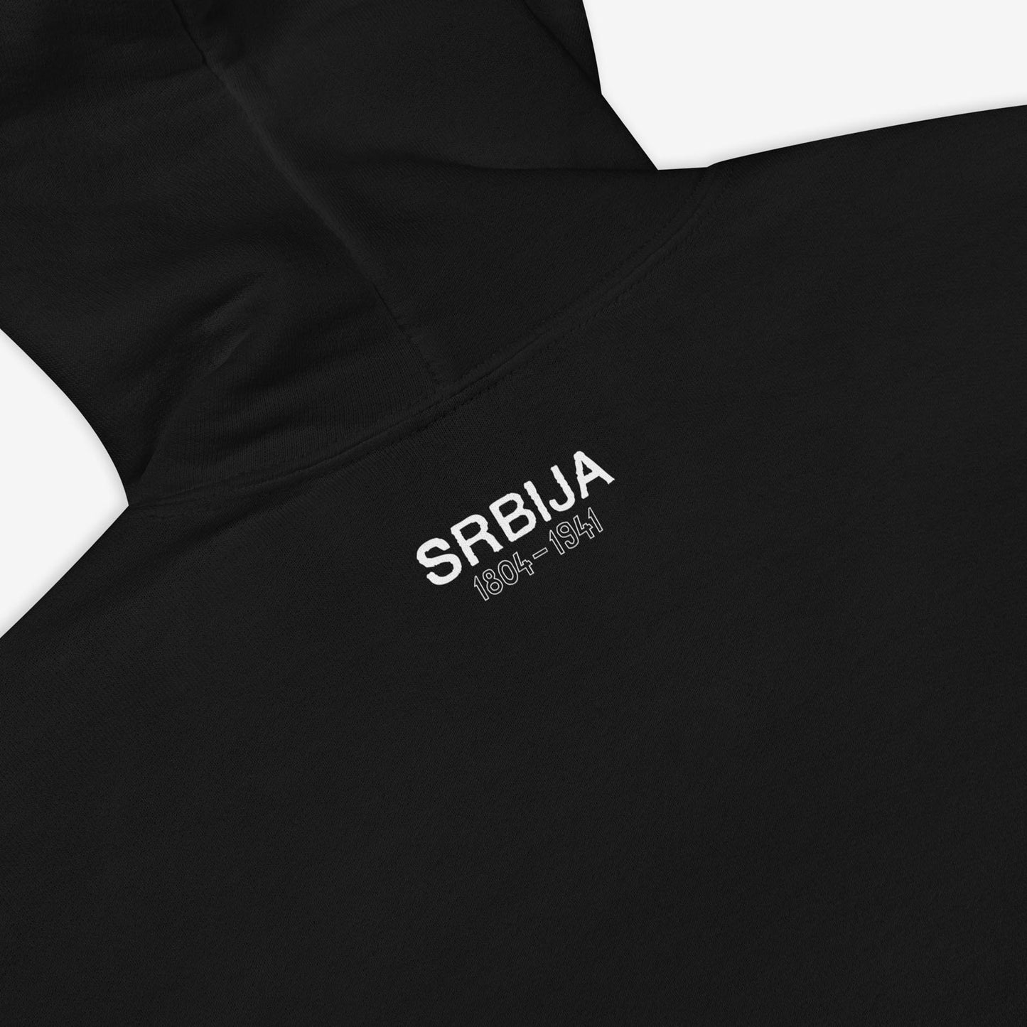 Serbia 1804–1941 Coat of Arms hoodie featuring the historic Serbian emblem.