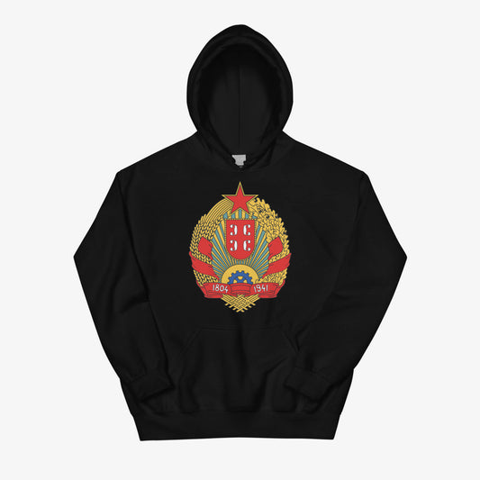 Serbia 1804–1941 Coat of Arms hoodie featuring the historic Serbian emblem.