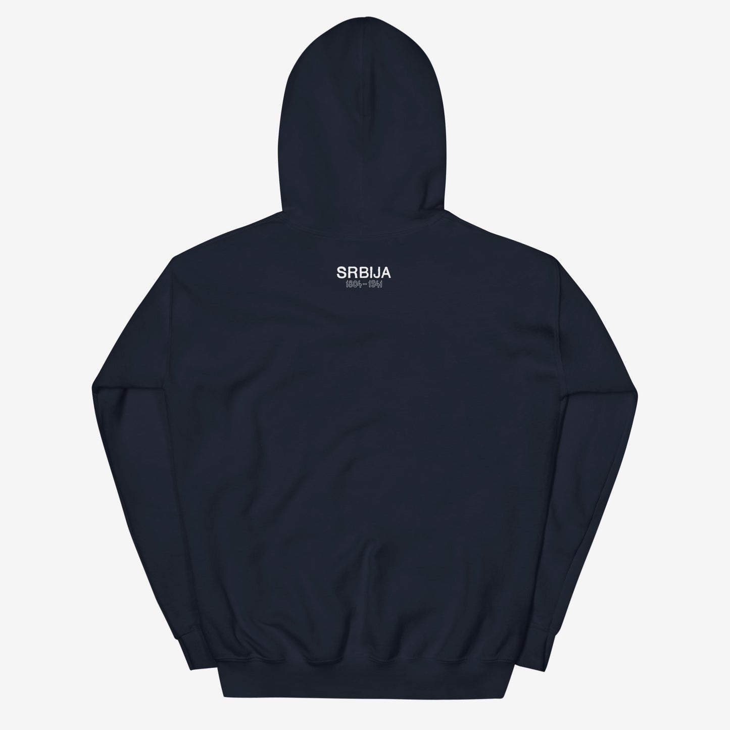 Serbia 1804–1941 Coat of Arms hoodie featuring the historic Serbian emblem.