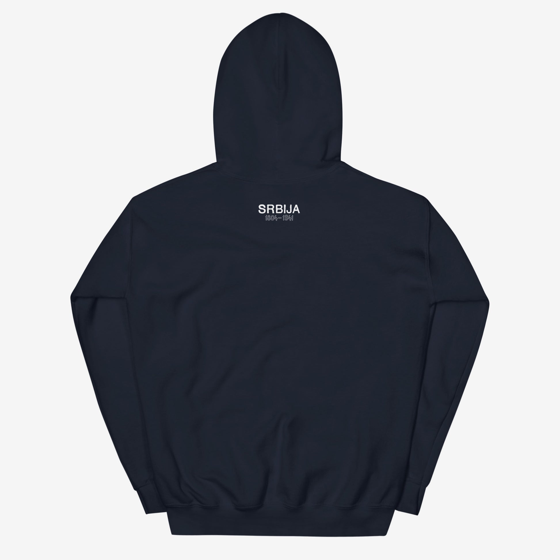 Serbia 1804–1941 Coat of Arms hoodie featuring the historic Serbian emblem.